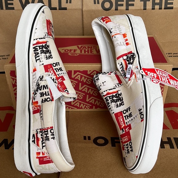 Vans WMNS Classic Slip On Packing Tape Blackdbl/Classic True White sneakers - Picture 12 of 16